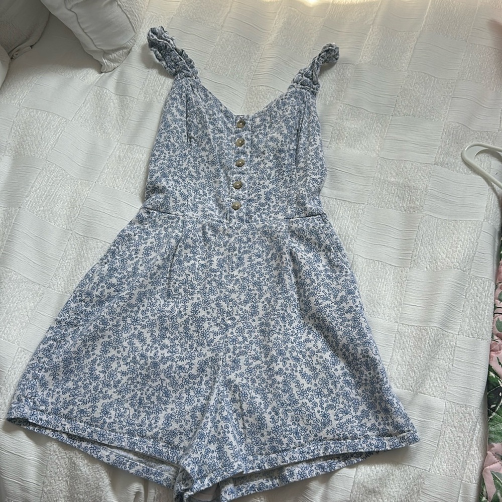 Blue HOLLISTER romper with pockets!